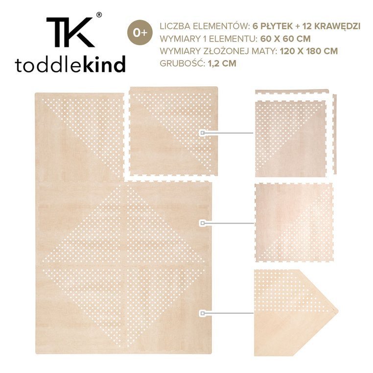 Toddlekind Mata Piankowa Earth Clay Beige 120x180cm 0+