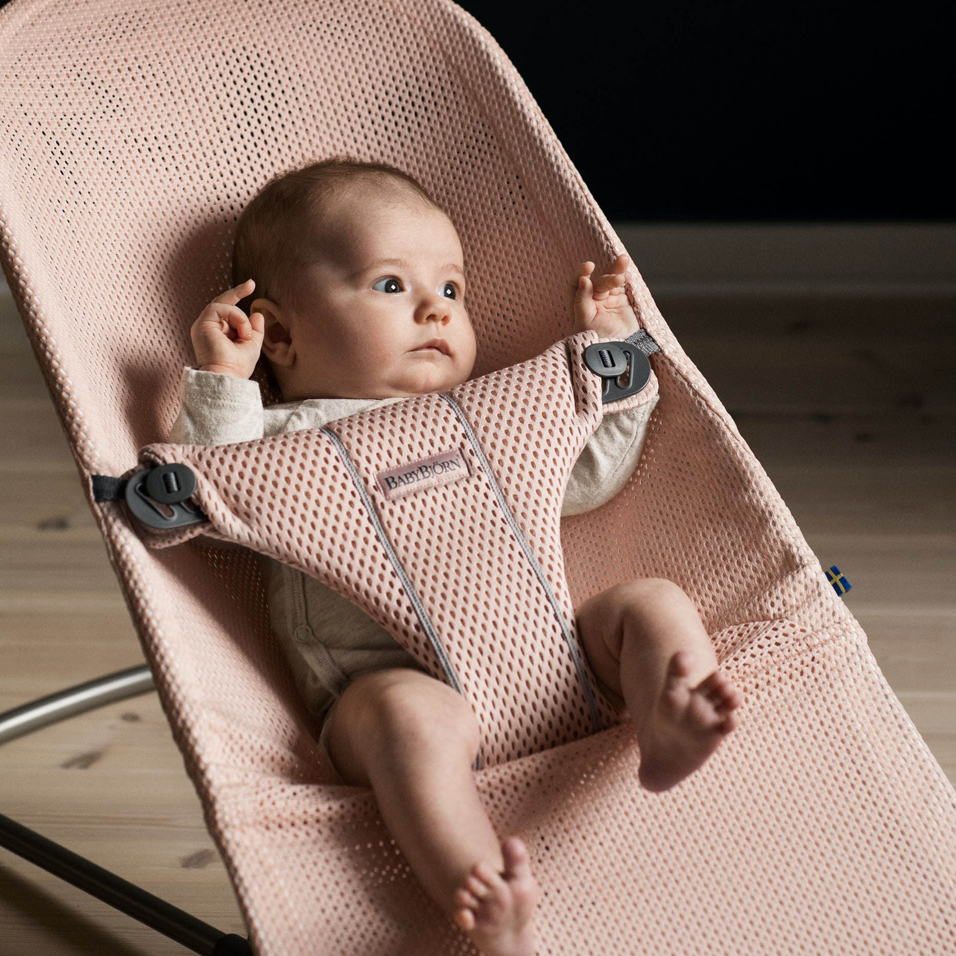 BabyBjorn Leżaczek Bliss Mesh Pudrowy Róż 0+