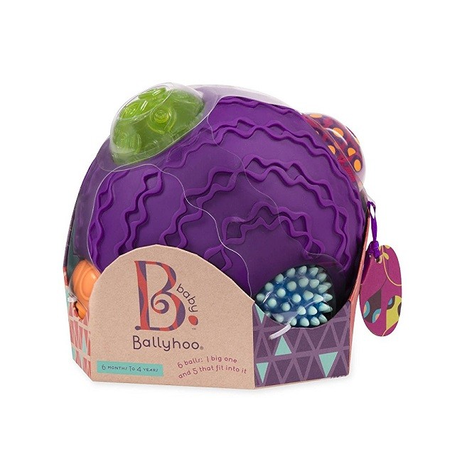 B.toys Ballyhoo Balls Zestaw Sensoryczny Kula z Piłkami 1+
