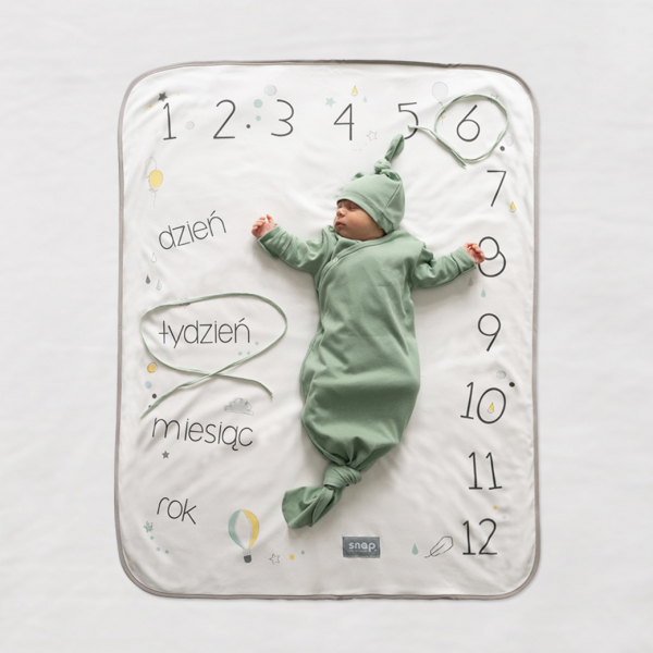 Snap the moment Foto-kocyk Pastel Grey 0+ | Śledzenie wzrostu