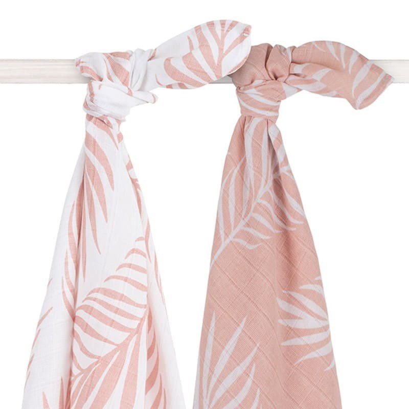Jollein Otulacze Niemowlęce Hydrophilic 115x115cm Nature Pale Pink 2 szt. 0+