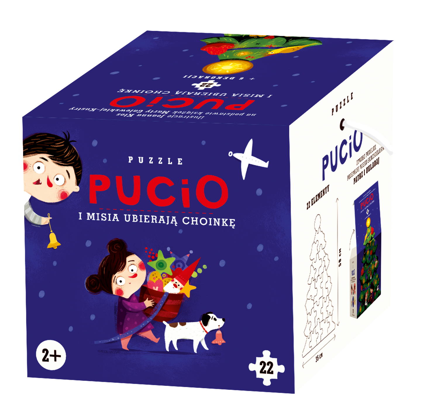 Puzzle Pucio I Misia Ubierają Choinkę 24el 2+