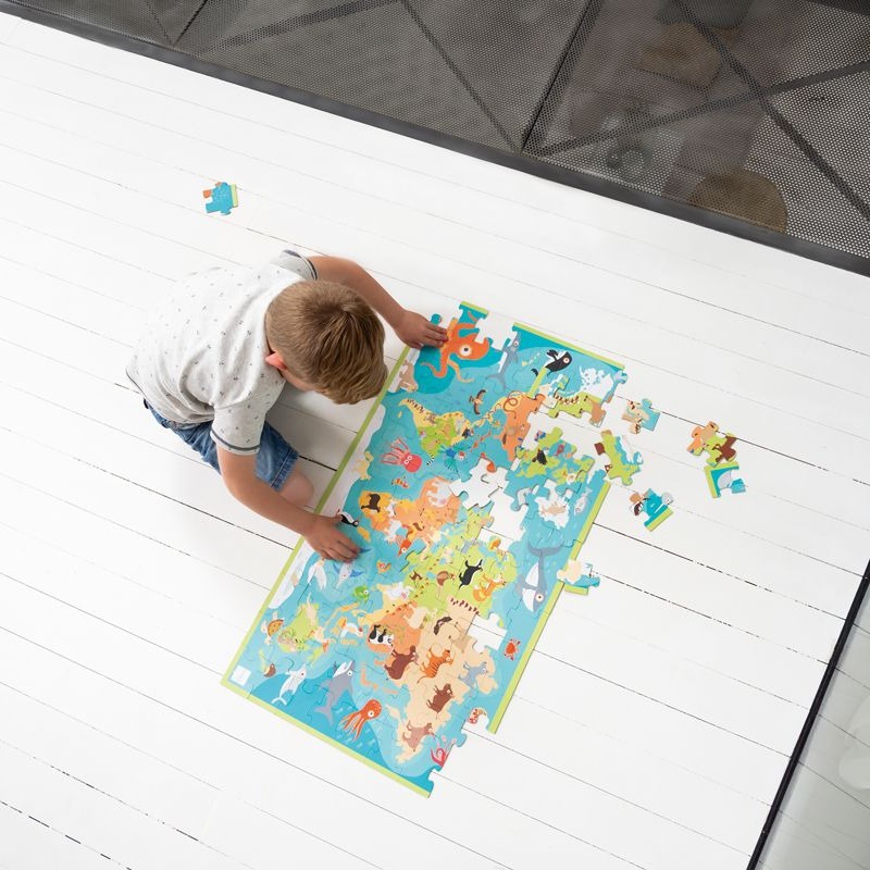 Scratch Puzzle Mapa Świata i Zwierzęta 3+ | Fabryka Wafelków