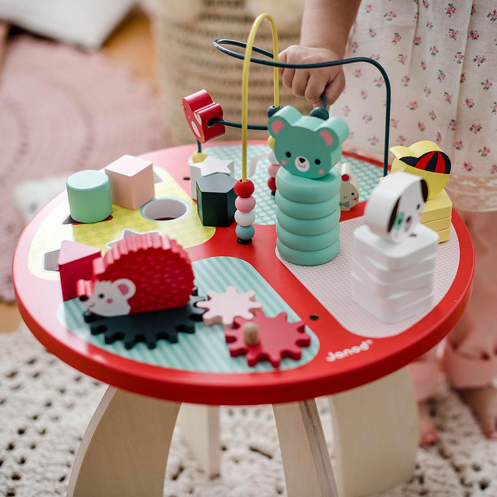 Janod Stolik Edukacyjny Baby Forest Drewniany 12m+