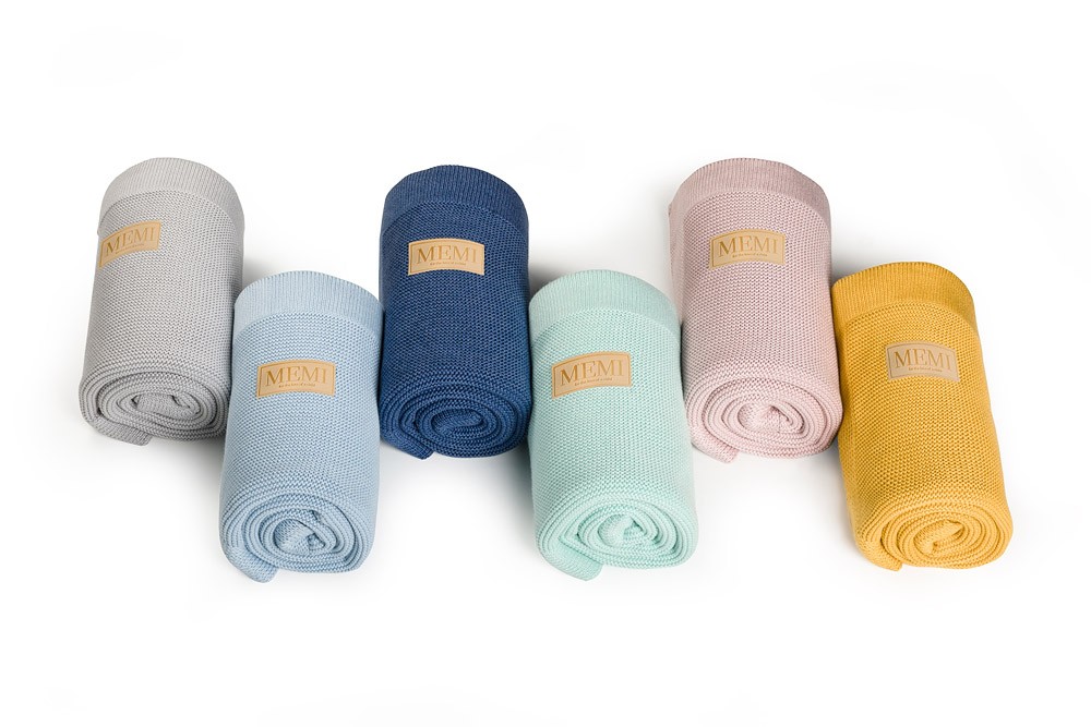 My Memi Bambusowy Kocyk 80x100 Baby Blue 0+