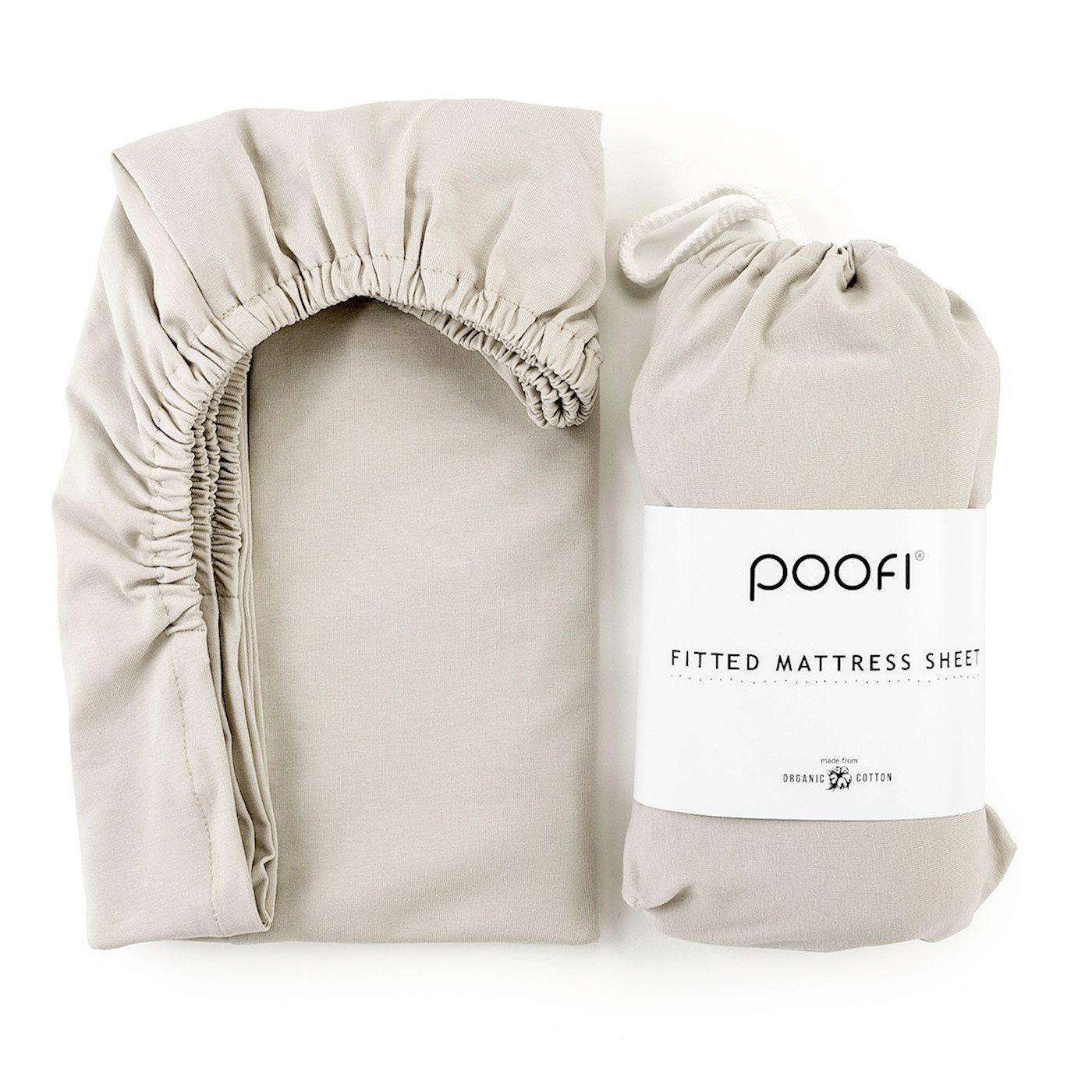 Poofi Prześcieradło Organic&Color 60x120 cm - latte