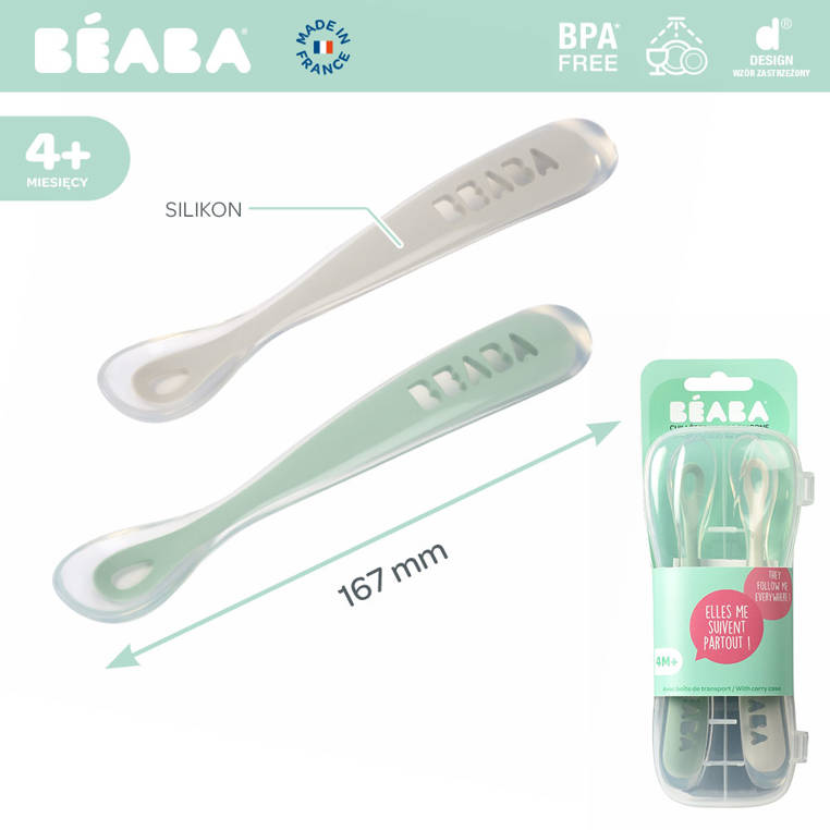 Beaba Zestaw łyżeczek silikonowych 2 szt. 4m+