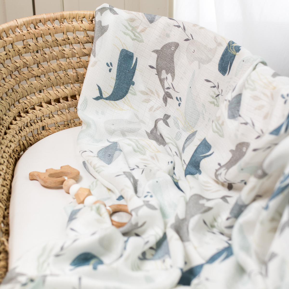 ColorStories Otulacz bambusowy Ocean 100x120cm 0+