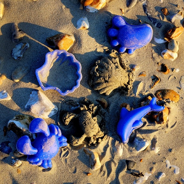 Scrunch Silikonowe Foremki do Piasku 4 szt. Pastelowy Żółty 12m+