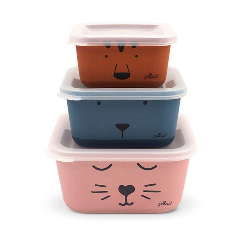 Jollein 3 EKO Lunchboxy Animal Club Bambus 3+