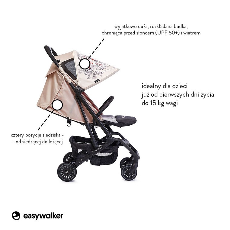 Easywalker, Disney by Easywalker Buggy XS Wózek spacerowy z osłonką przeciwdeszczową Minnie Ornament