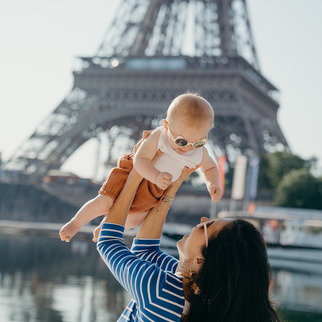 Ki ET LA, Okulary przeciwsłoneczne OURS'ON 1-2 lata Silver Blue
