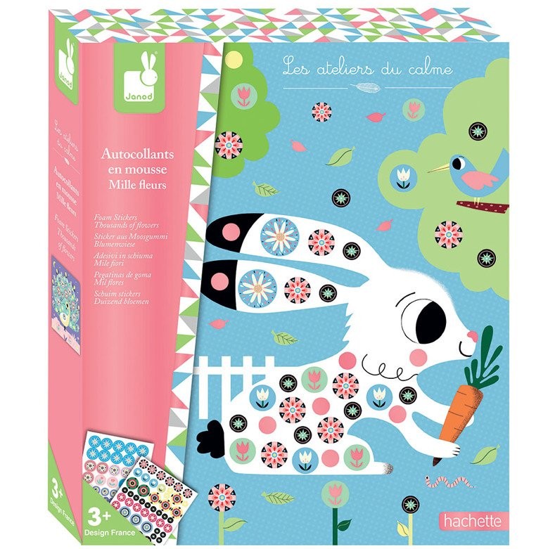 Janod Zestaw Piankowe Naklejki Kwieciste Zwierzątka 3+