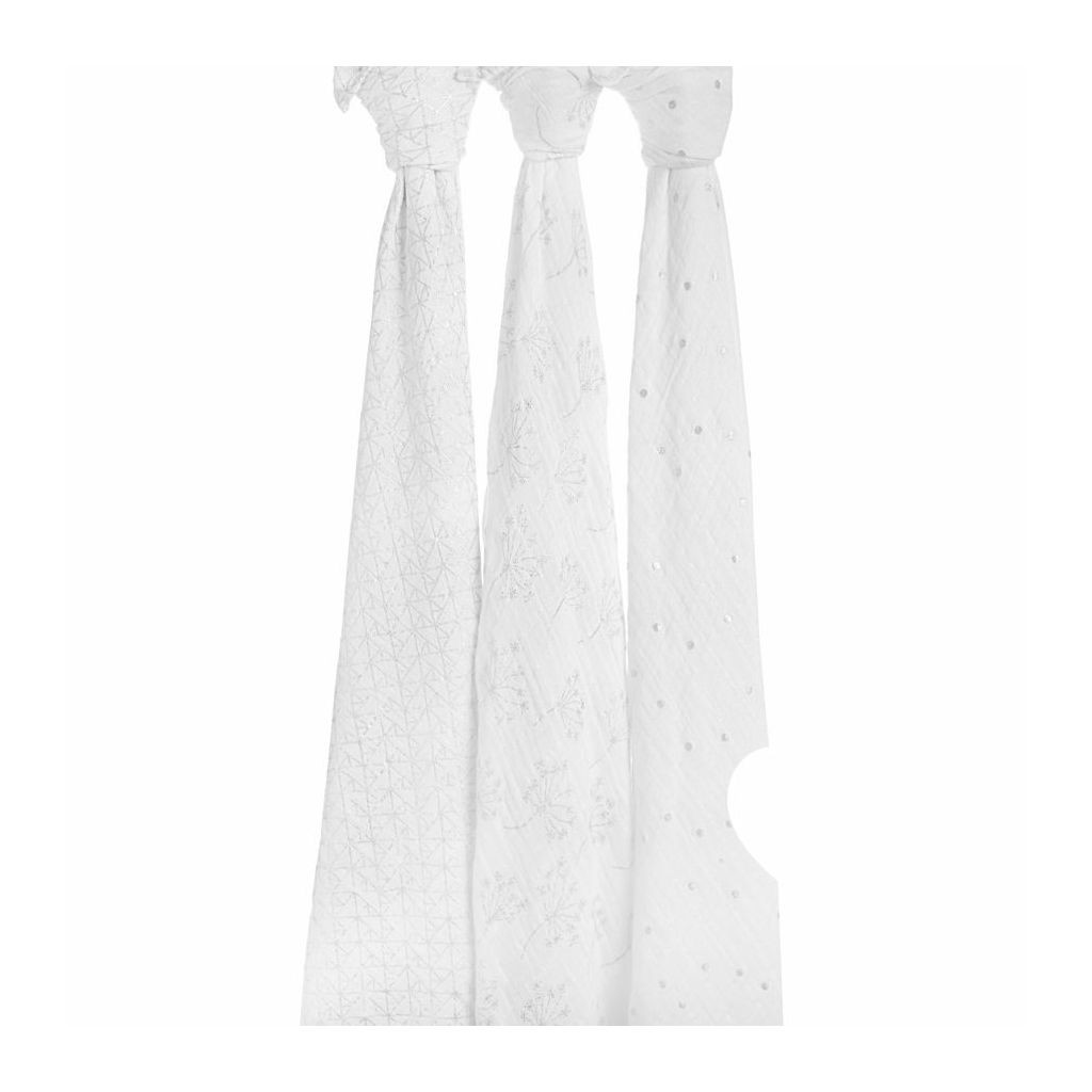 Aden & Anais Otulacz Muślinowy Metallic Silver Deco 3szt
