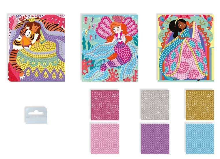 Janod Zestaw Kreatywny Mozaika Księżniczki 7+