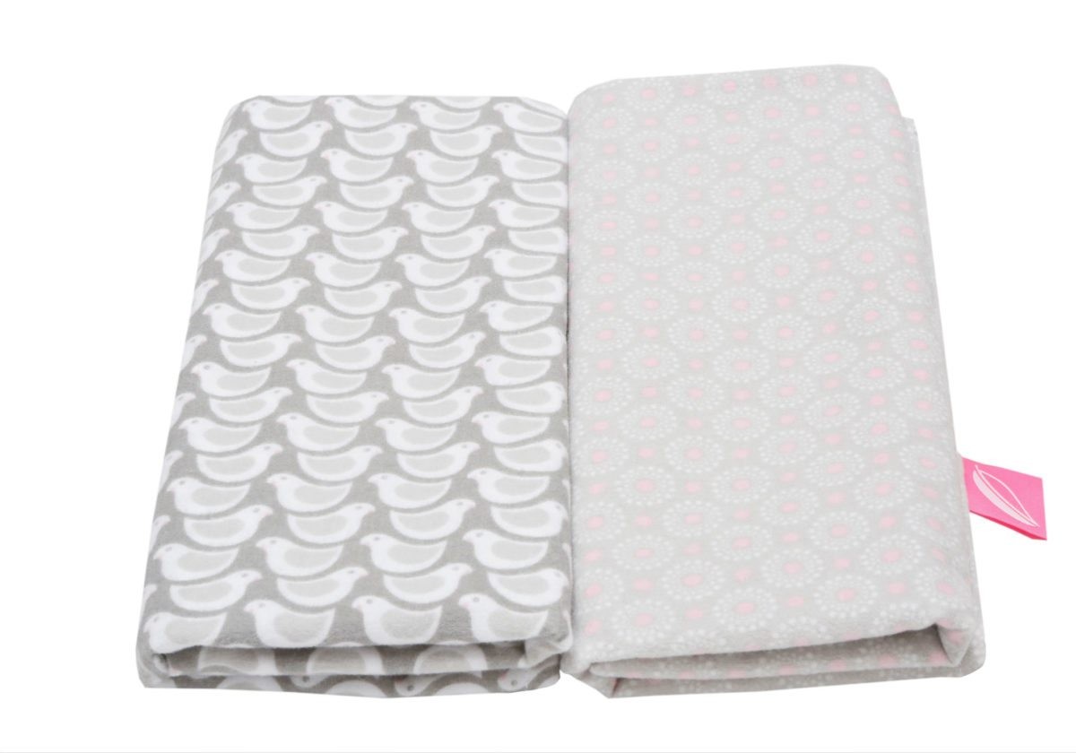 Motherhood Otulacze Flanelowe Premium 120x80 cm Szare Ptaszki