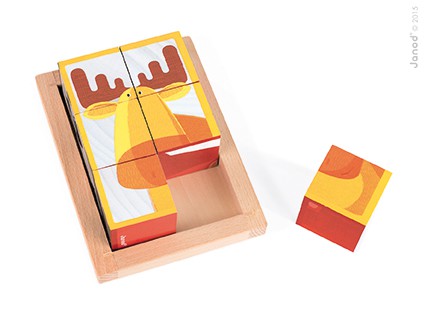 Janod Klocki Puzzle Baby Forest 6 el. 1+