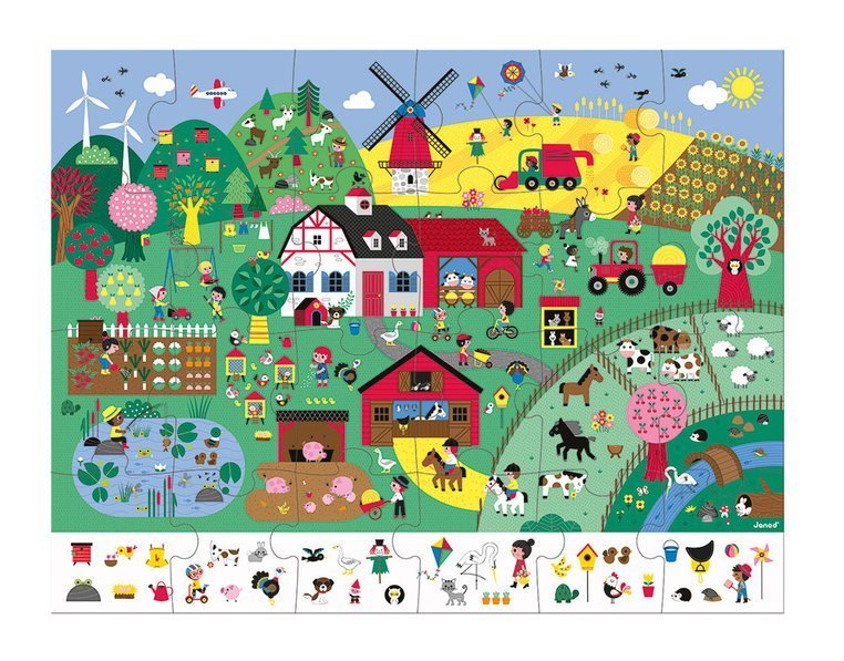 Janod Puzzle Obserwacyjne Farma 24 el. 3+