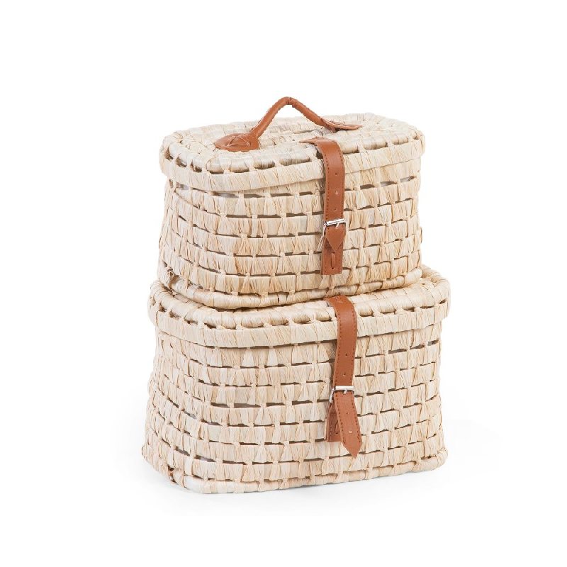 Childhome Kosze do przechowywania z liści kukurydzy (2 szt.)