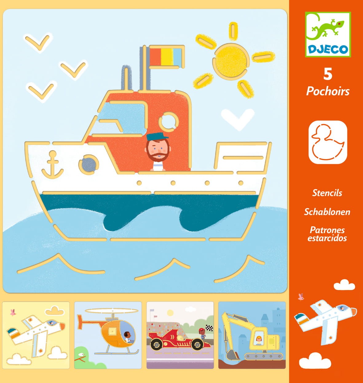 Djeco Szablony do odrysowania Pojazdy 4+