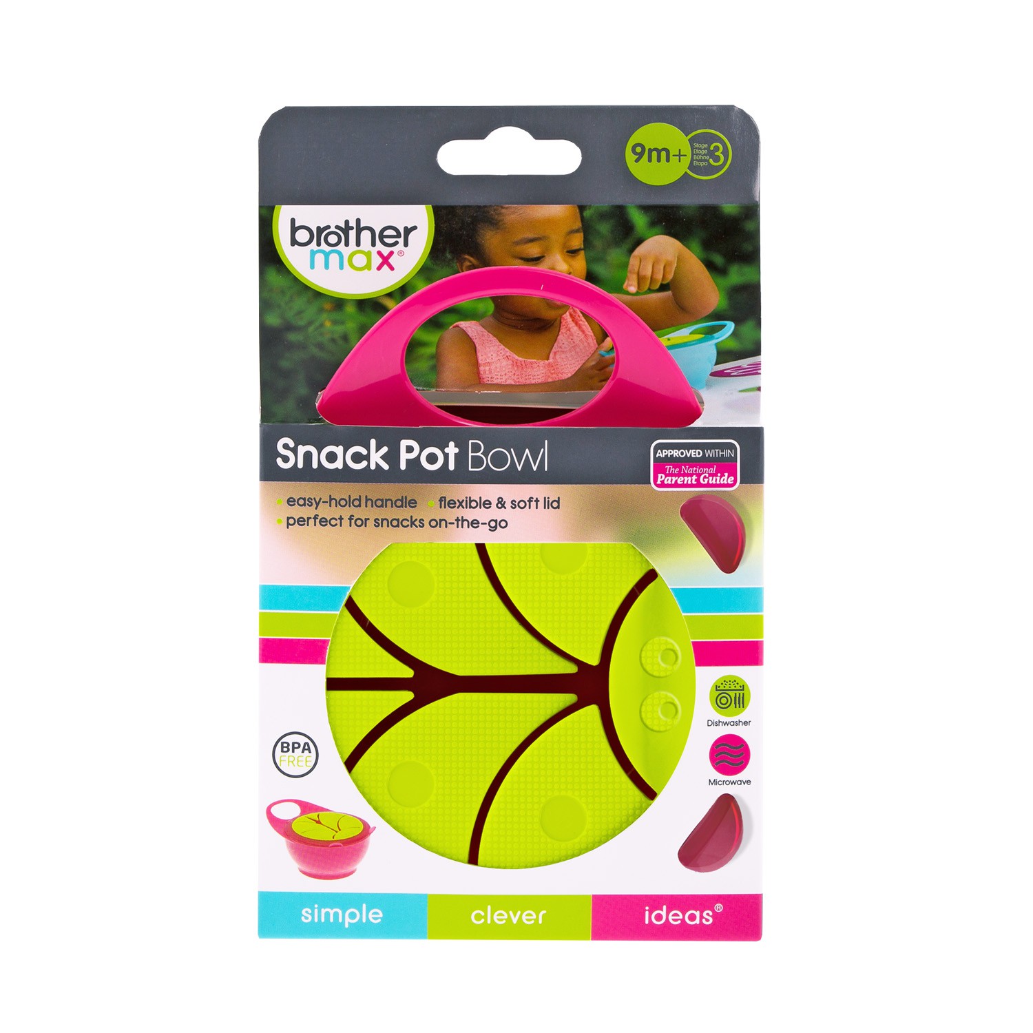 Skip Hop Garnuszek na przysmaki Easy Hold różowo-zielony 12m+