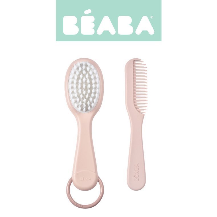 Beaba Szczoteczka i Grzebień do Włosów Old Pink 0+