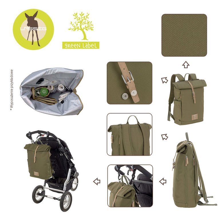 Lassig Green Label Plecak Rolltop Olive dla Mamy