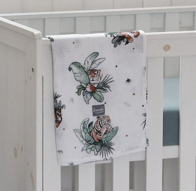 Poofi Otulacz Bambusowy Hibiskusy 0-3m