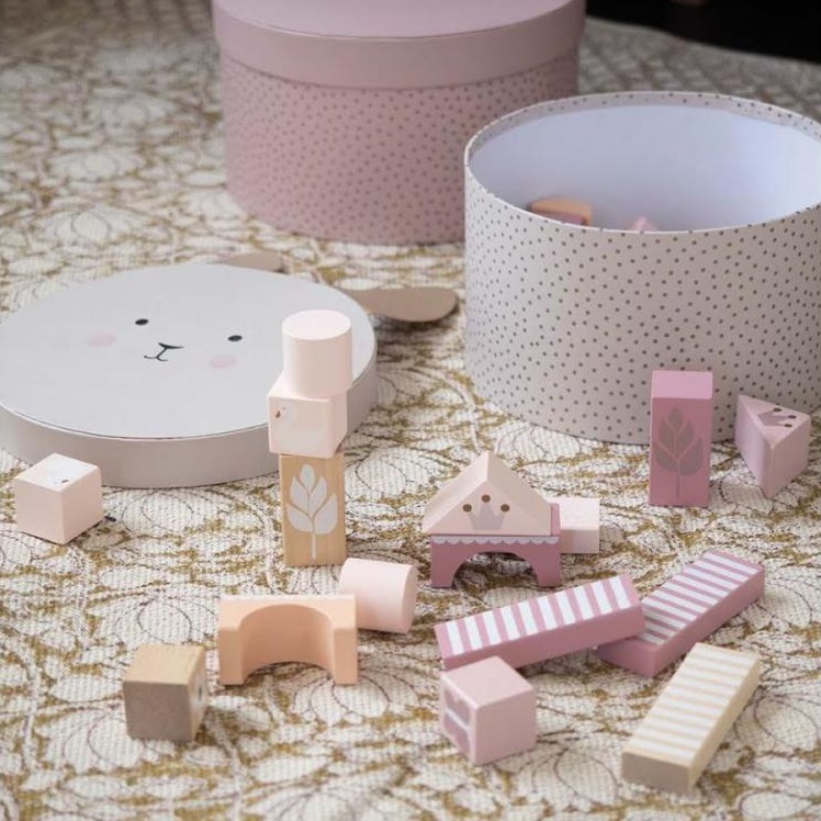 Jabadabado Klocki Drewniane Różowe 50szt 2+