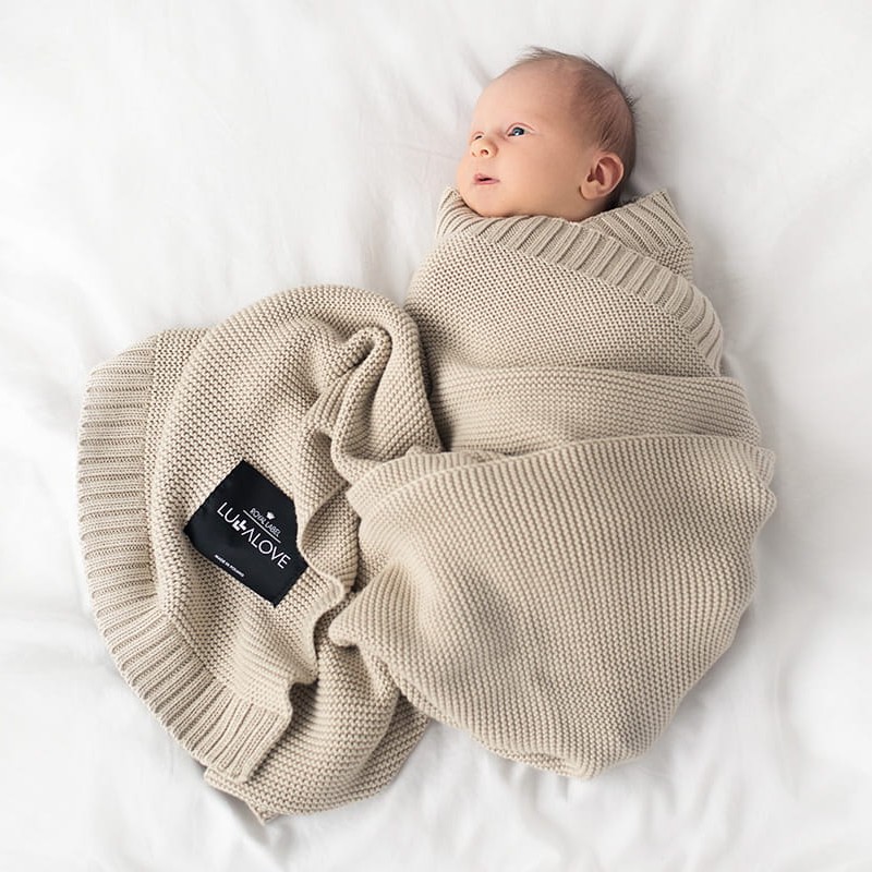 Lullalove Koc Bambusowy 100x120cm - Milk Coffee