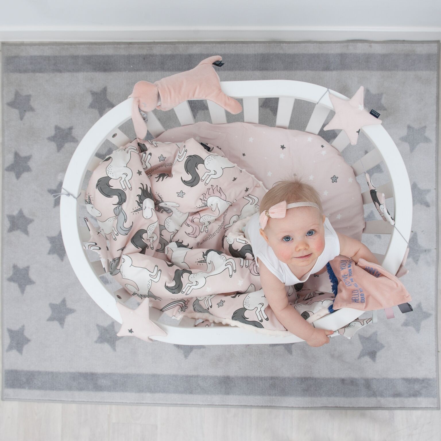 La Millou, Kocyk niemowlaka - Unicorn Sugar Bebe - Ecru