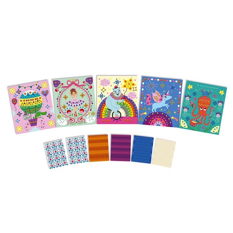 Janod Zestaw Kreatywny Kryształki i Naklejki Fiesta 4+