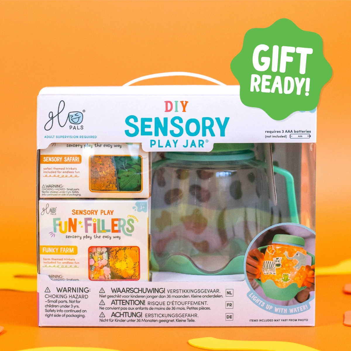 Glo Pals Zestaw Sensoryczny DIY Sensory Jar Zoo 3+ + naklejki gratis