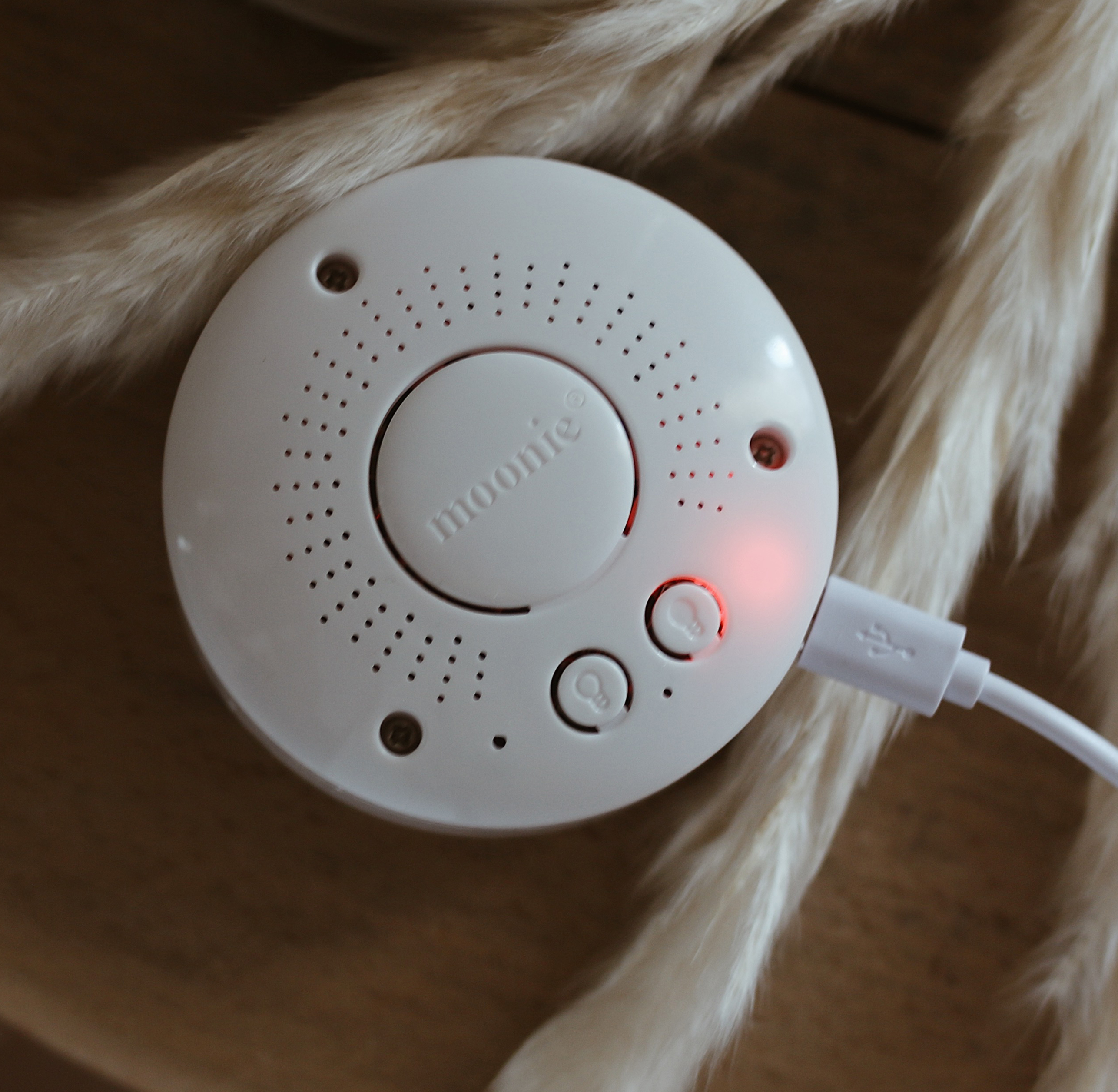 Moonie Szumiący Miś z Lampką Cream OEKO-TEX