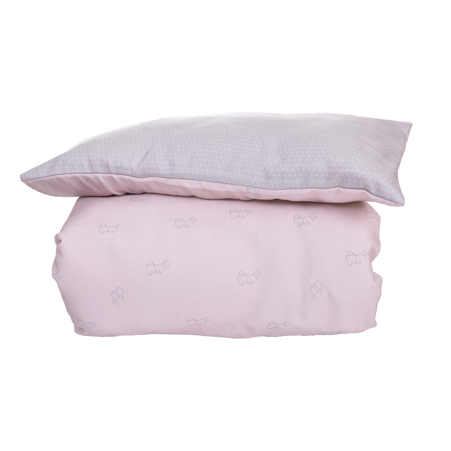 Pościel Dziecięca 100x135 Szare Króliczki | 1+