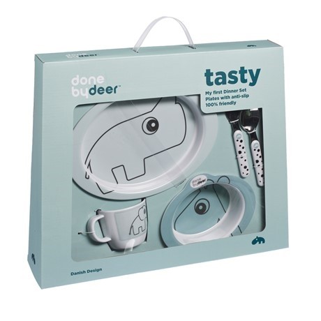 Done by Deer Zestaw Obiadowy Contour Niebieski | 18m+