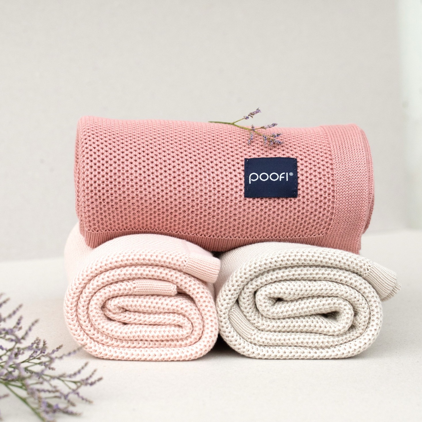 Poofi Kocyk bambusowy Faro Vintage pink 85x85cm 0+