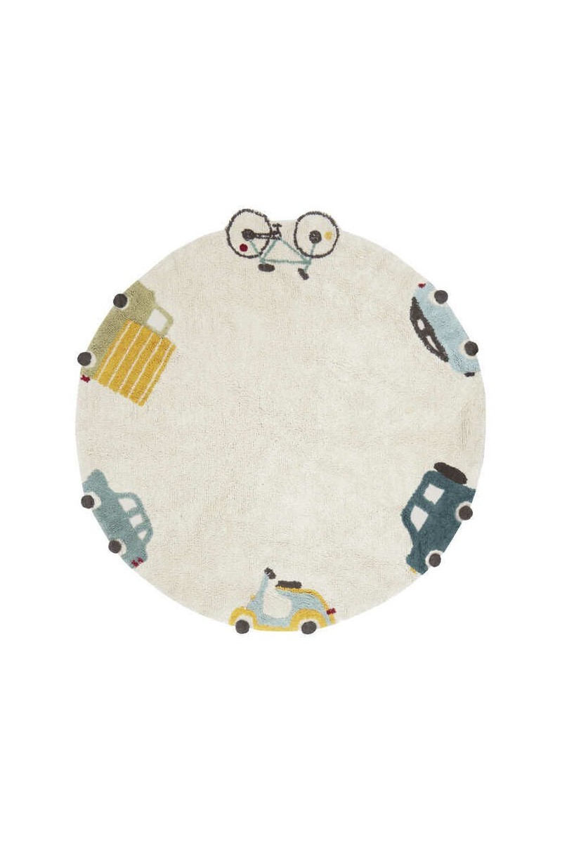 Lorena Canals Dywan bawełniany pojazdy Eco-City Ø140 cm 