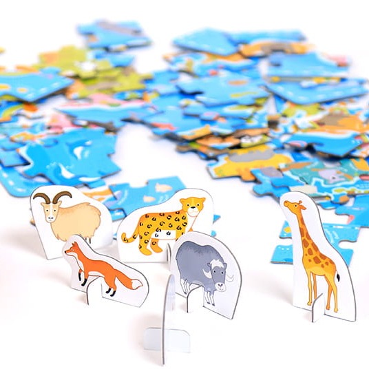 Czuczu Puzzle Mapa świata zwierzęta 60el 4+