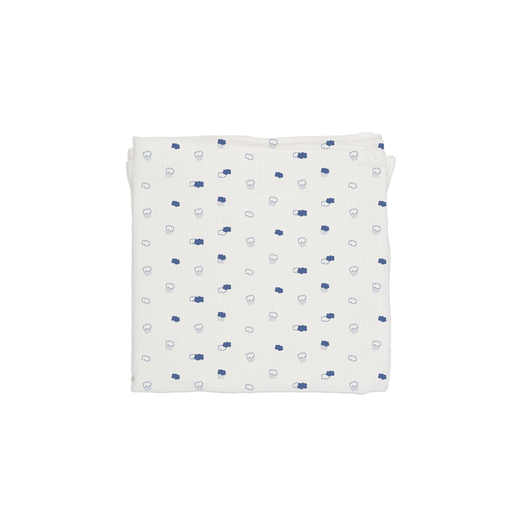 Baby Bites Pieluszka Muślinowa Blue Clouds White 120x120