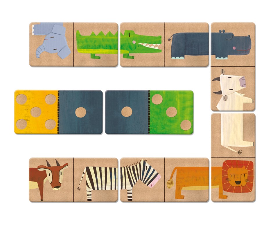 Janod Domino Zwierzęta 28 elementów 3+