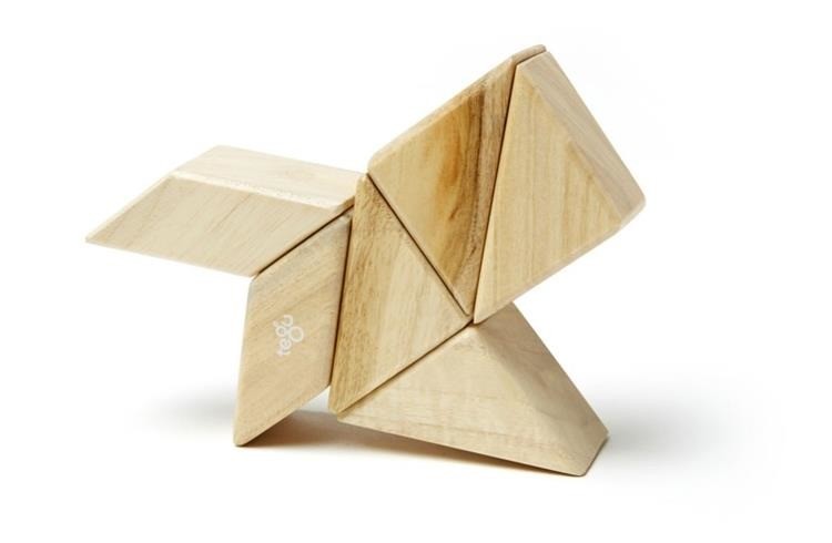 Tegu Klocki Magnetyczne POCKET POUCH PRISM 6szt Natural 1+