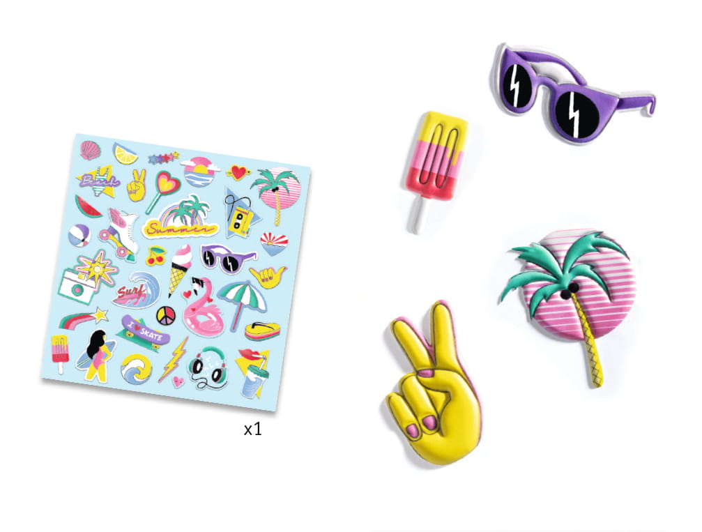 Djeco Naklejki Wypukłe Kalifornia 30szt 3+