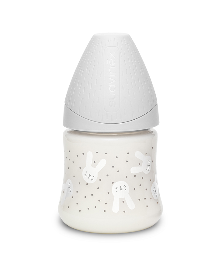 Suavinex Hygge Baby Butelka 150ml kotek szary 0+