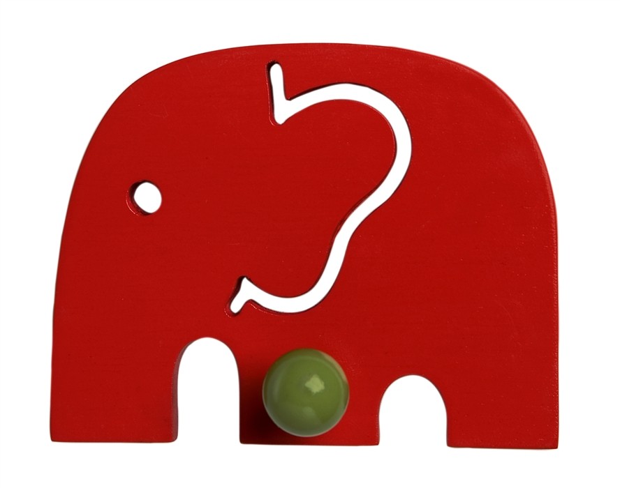 Franck & Fischer Wieszak Słoń Czerwony 10x12cm