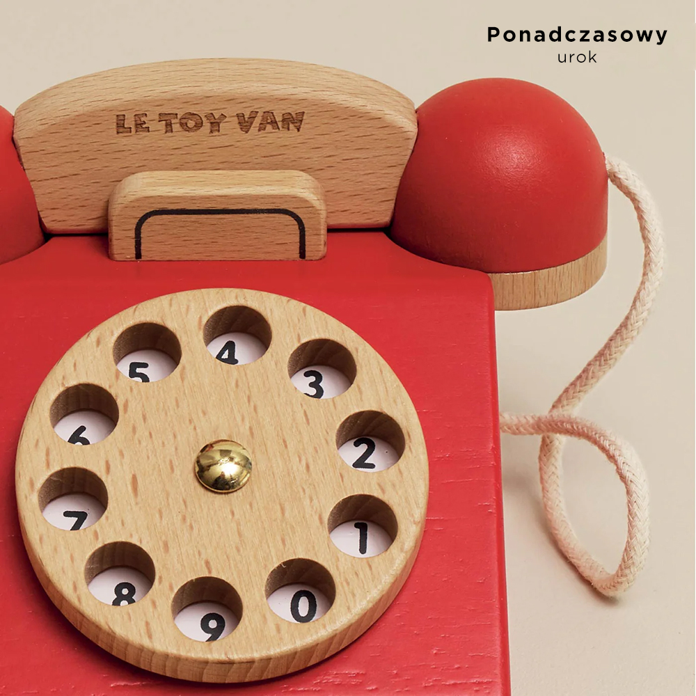 Le Toy Van Drewniany Telefon Vintage Retro 3+