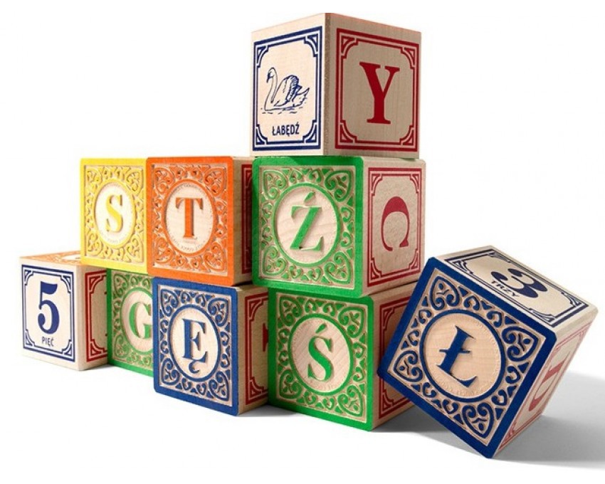 Polski Alfabet Drewniane Klocki