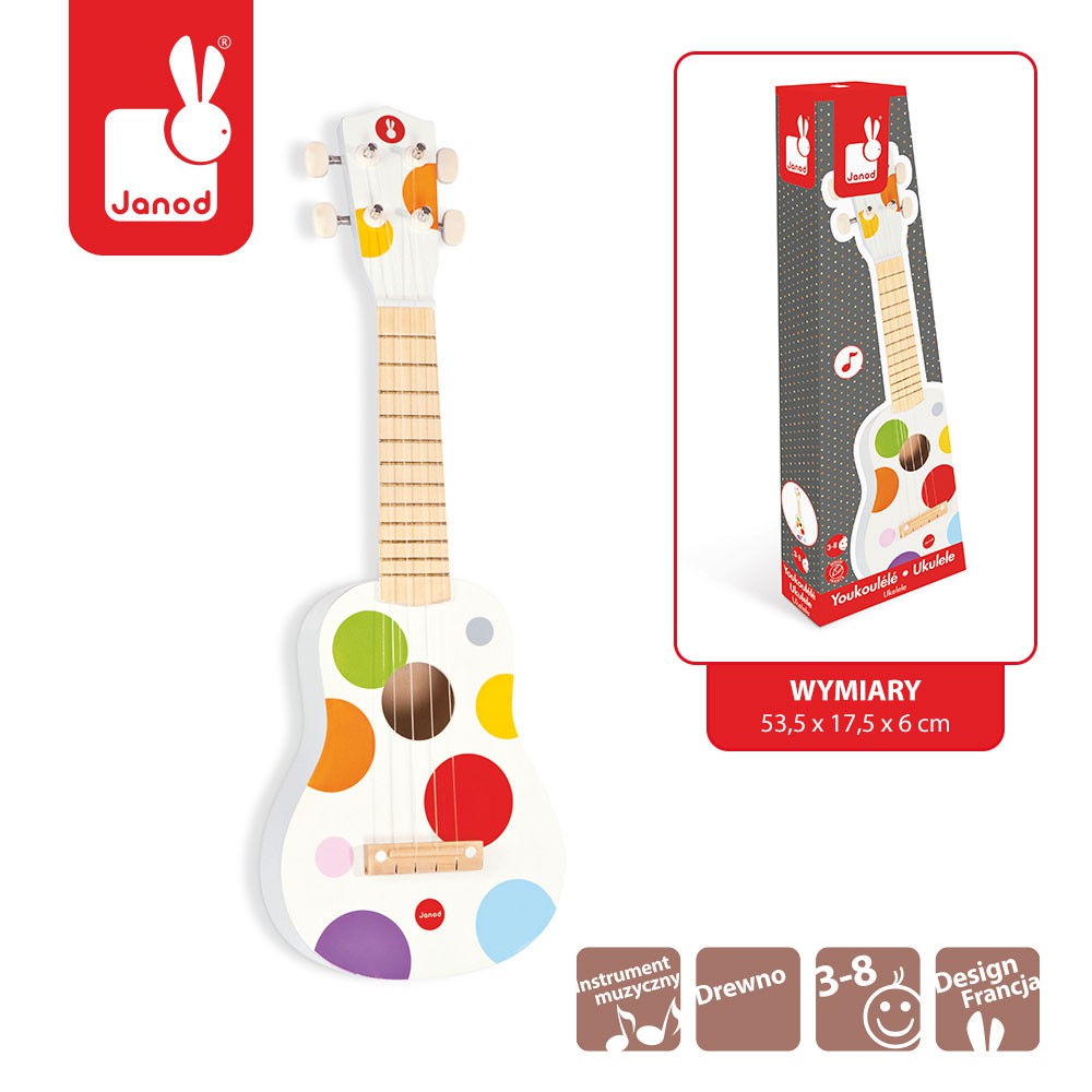 Janod Ukulele Confetti Drewniane 3+
