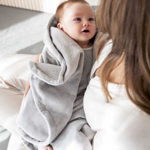 Poofi Kocyk Minky srebrzysty szary 75x95cm