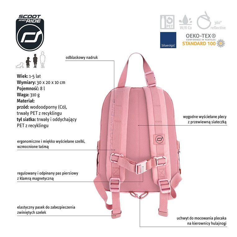 Scoot & Ride Plecak Dziecięcy Rose 1-5 lat